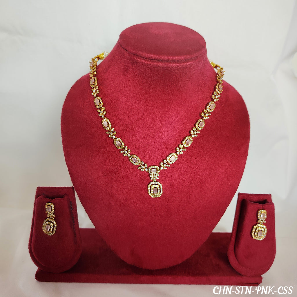 Premium Gold Plated Necklace Combo Set with Earrings