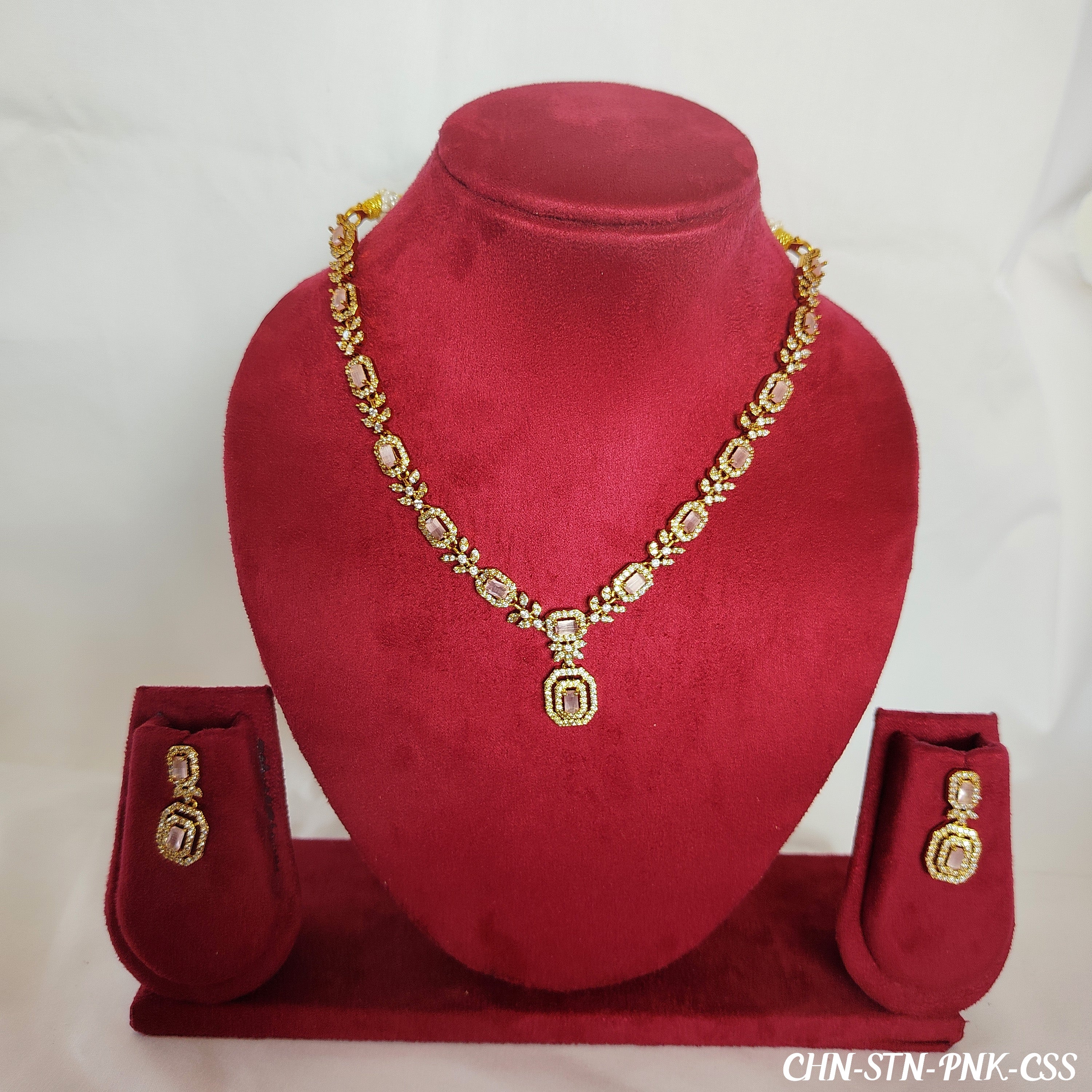 Premium Gold Plated Necklace Combo Set with Earrings