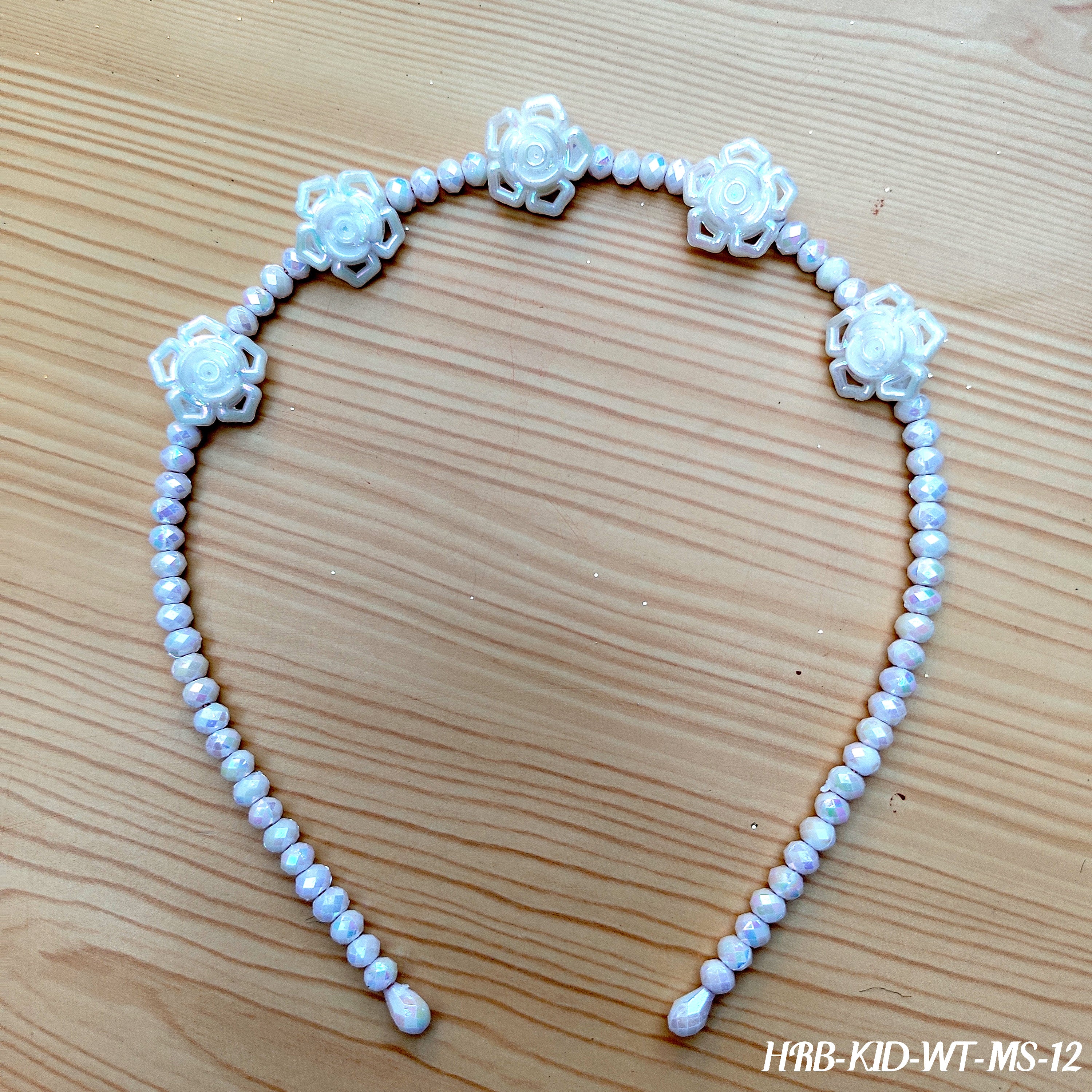 White Rose & Pearl Hair Band for Kids