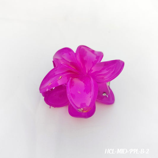 Translucent Flower Hair Clip - Bold Color Hair Accessory