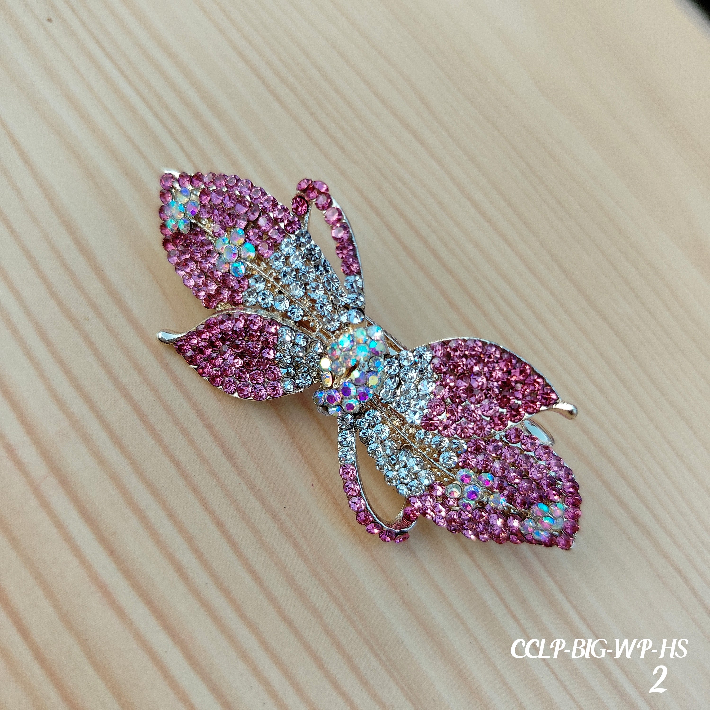 Sparkling leaf‑bow hair clips- Centre Clips