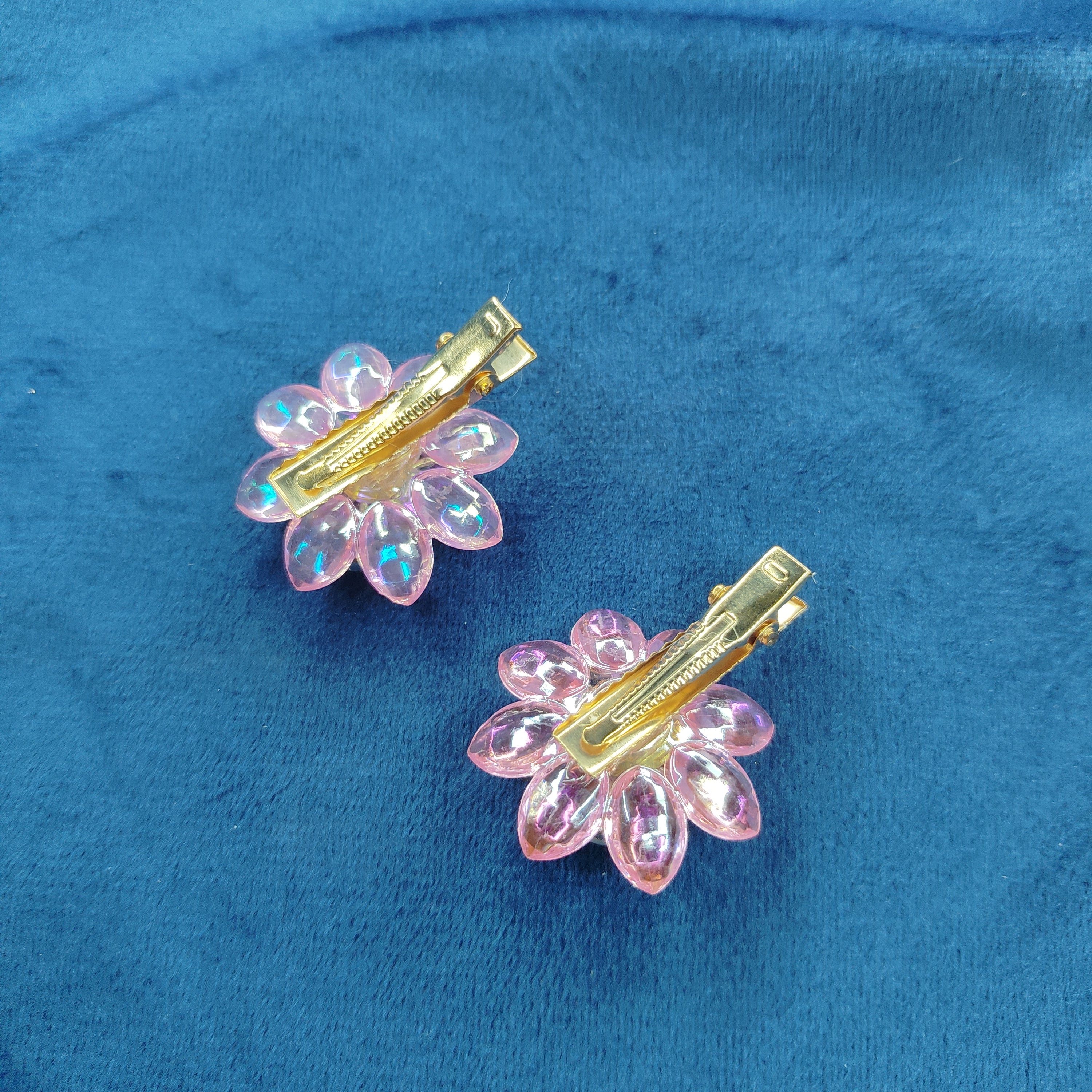 Sparkly flower hair clips for kids