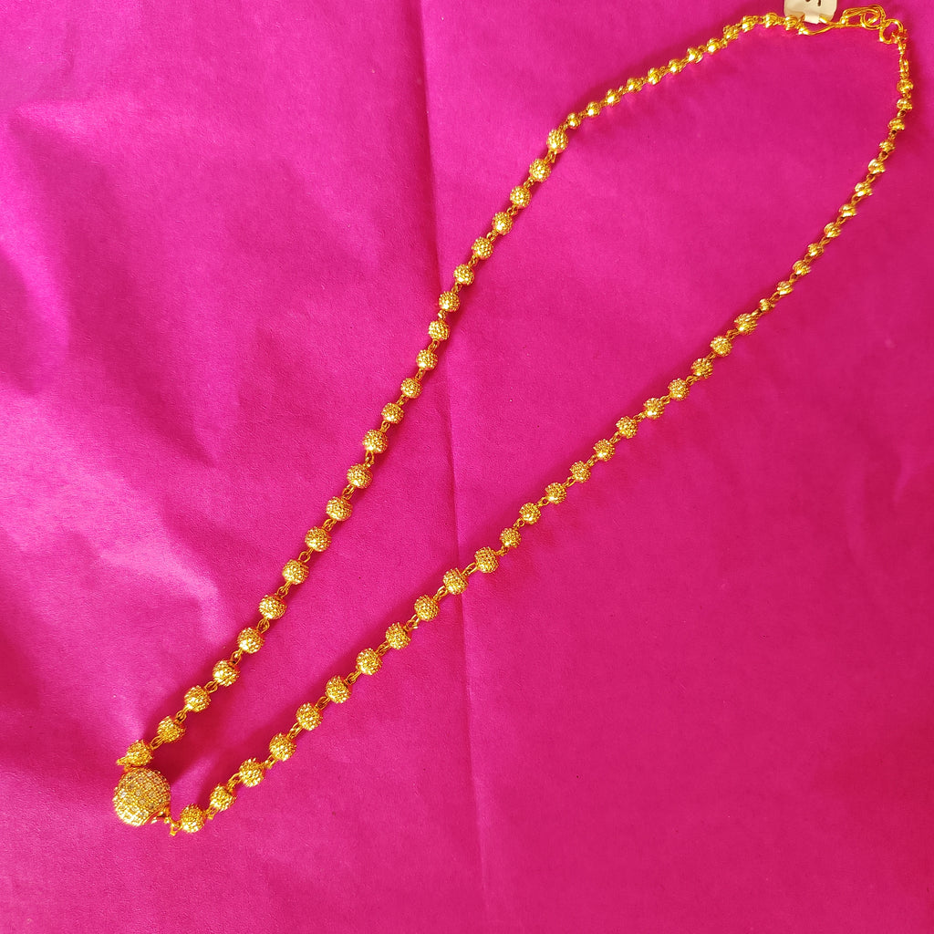 Classic gold beaded chain-Pure gold plated 18 inches length