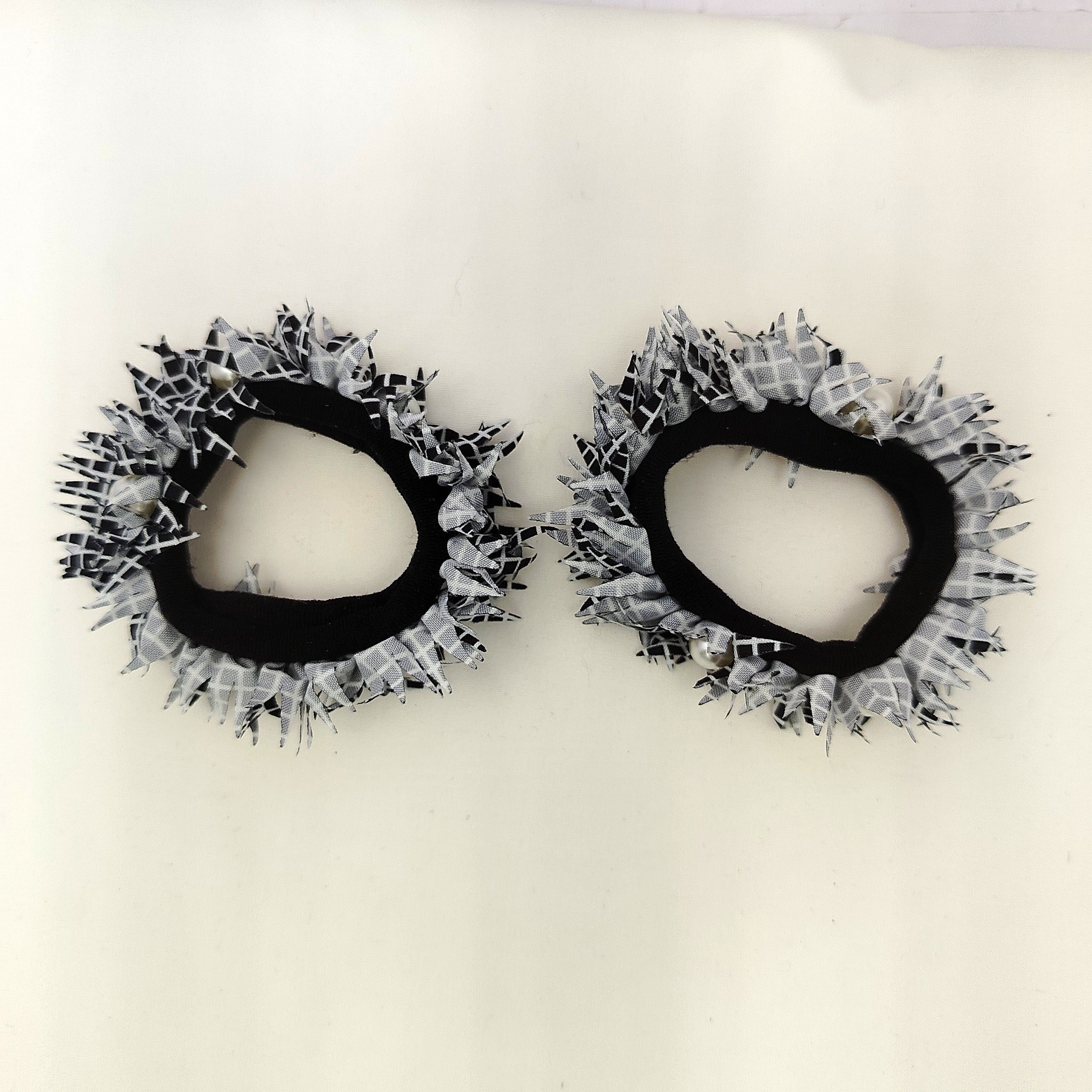 Checked fabric Hairbands pair