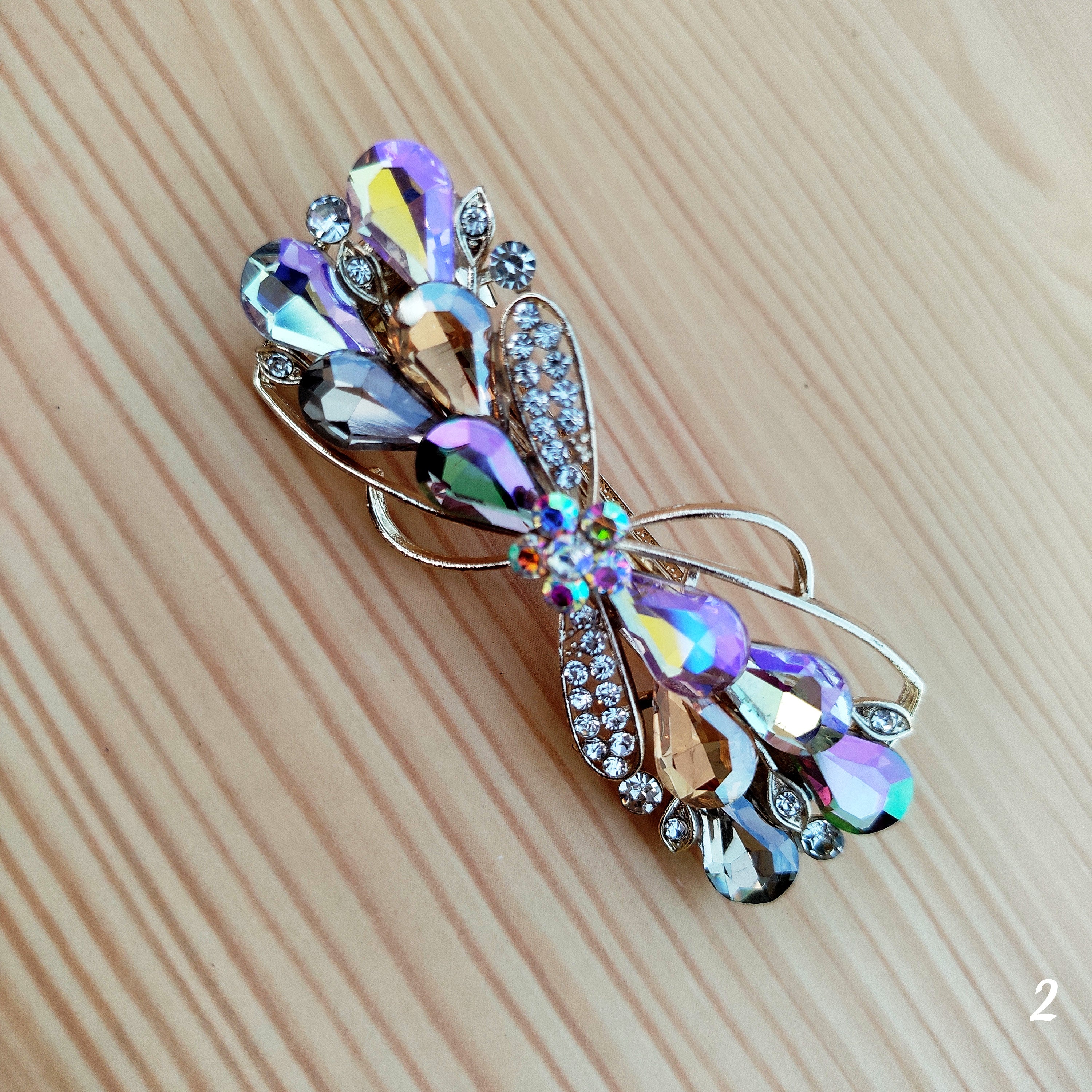Aurora Crystal Hair Clips for Women with stone design